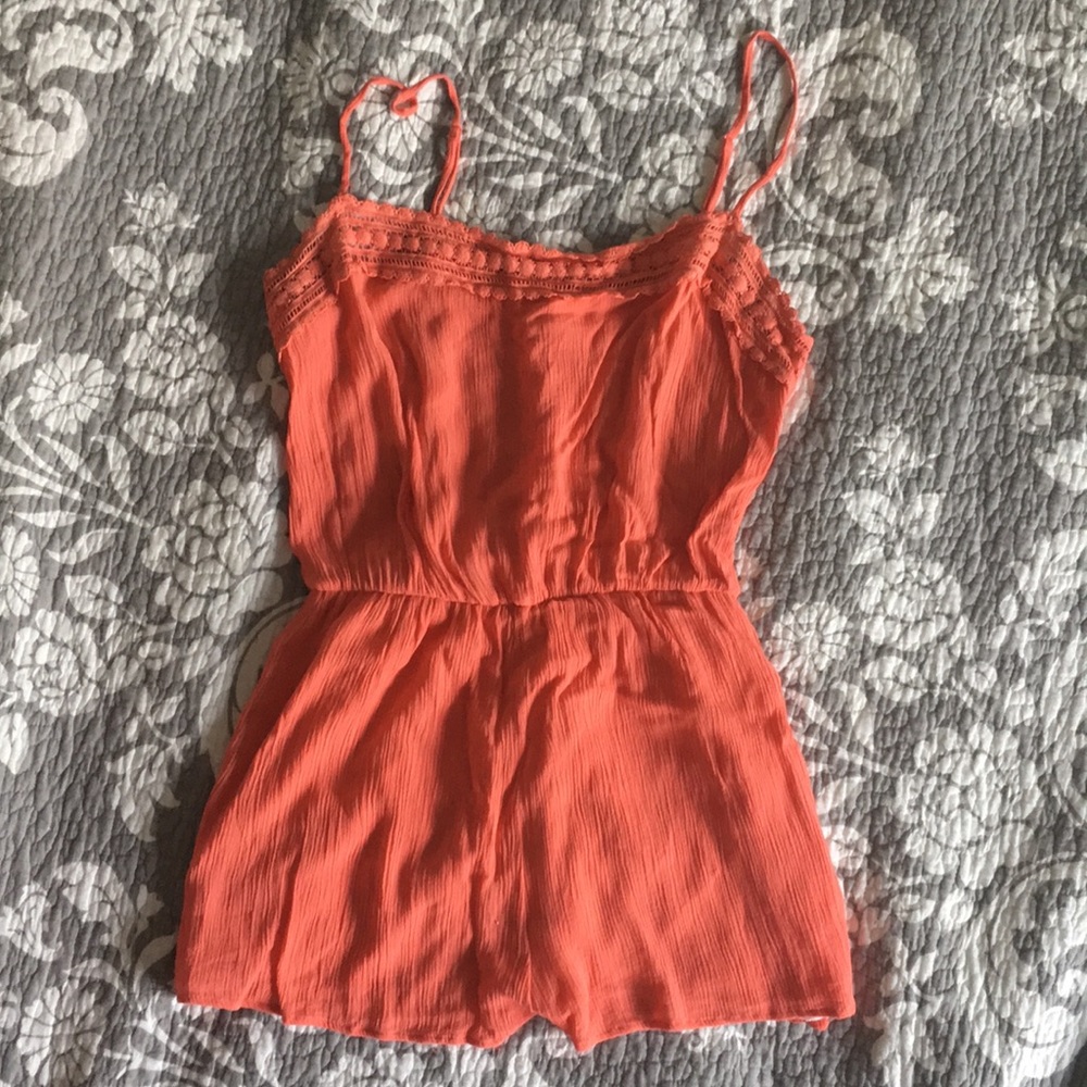Coral, summer romper!
